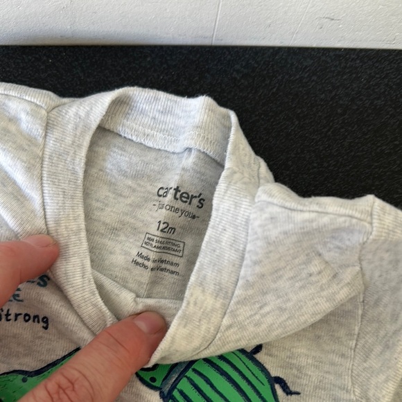 Carter's Gray and Blue Pajama Set Cozy Sleepwear - Picture 2 of 2